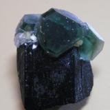 Fluorite and Schorl<br />Erongo Mountain, Usakos, Erongo Region, Namibia<br />33mm x 42mm x 27mm<br /> (Author: Heimo Hellwig)