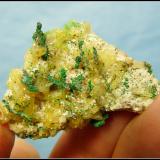 Mimetite and malachite<br />Tsumeb Mine, Tsumeb, Otjikoto Region, Namibia<br />36 x 26 x 10 mm<br /> (Author: Pierre Joubert)