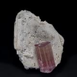 Elbaite, Orthoclase, Lepidolite<br />Himalaya Mine, Gem Hill, Mesa Grande District, San Diego County, California, USA<br />6.4 x 4.6 cm<br /> (Author: am mizunaka)