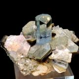 Beryl, Muscovite<br />Shigar Valley, Shigar District, Gilgit-Baltistan (Northern Areas), Pakistan<br />100mm x 88mm x 76mm; main beryl crystal: 38mm tall (visible part) and 20mm wide<br /> (Author: Carles Millan)