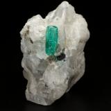 Beryl (variety emerald), Calcite<br />Coscuez mining district, Municipio San Pablo de Borbur, Western Emerald Belt, Boyacá Department, Colombia<br />18x30x34mm, xl=9mm<br /> (Author: Fiebre Verde)