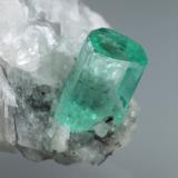 Beryl (variety emerald), Calcite<br />Coscuez mining district, Municipio San Pablo de Borbur, Western Emerald Belt, Boyacá Department, Colombia<br />42x20x18mm, xl=9mm<br /> (Author: Fiebre Verde)