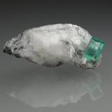 Beryl (variety emerald), Calcite<br />Coscuez mining district, Municipio San Pablo de Borbur, Western Emerald Belt, Boyacá Department, Colombia<br />42x20x18mm, xl=9mm<br /> (Author: Fiebre Verde)