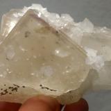 Fluorita, Cuarzo, Pirita<br />El Hammam, Ait Mimoune, Provincia Khémisset, Región Rabat-Salé-Kénitra, Marruecos<br />9,5 x 6,5 cm.<br /> (Autor: Carles)