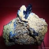 Azurita.<br />Touissit, Distrito Touissit, Provincia Jerada, Región Oriental, Marruecos<br />60x60 mm. cristal 20x8 mm.<br /> (Autor: Jesus Franquesa Baucells)