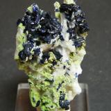 Azurite and Duftite<br />Tsumeb Mine, Tsumeb, Otjikoto Region, Namibia<br />32mm x 62mm x 21mm<br /> (Author: Heimo Hellwig)