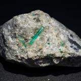 Beryl (variety emerald), Quartz, Calcite, Dolomite, Pyrite<br />Muzo mining district, Western Emerald Belt, Boyacá Department, Colombia<br />82mm x 42mm x 29mm<br /> (Author: Bergur_E_Sigurdarson)