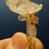 Quartz<br />Ceres, Warmbokkeveld Valley, Ceres, Valle Warmbokkeveld, Witzenberg, Cape Winelands, Western Cape Province, South Africa<br />Fingers for size<br /> (Author: Pierre Joubert)