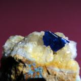 Linarita<br />Mina Grand Reef, Cañón Laurel, Monte Grand Reef, Klondyke, Distrito Aravaipa, Condado Graham, Arizona, USA<br />Cristal de 6 mm.<br /> (Autor: Antonio P. López)