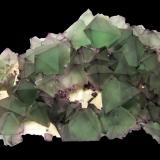 FluoriteDe'an Mine, Wushan, De'an, Jiujiang Prefecture, Jiangxi Province, ChinaSpecimen size 19 cm, largest fluorite 3 cm (Author: Tobi)