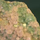 Fluorite and Calcite<br />Berta Quarry, Can Domènech Hill, Roques Blanques Mountains, Sant Cugat del Vallès-El Papiol, Comarca Vallès Occidental / Baix Llobregat, Barcelona, Catalonia / Catalunya, Spain<br />128mm x 73mm x 56mm. Detail.<br /> (Author: franjungle)