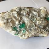 Beryl (variety emerald), Quartz, Fluorite, Calcite<br />Peñas Blancas Mine, Municipio San Pablo de Borbur, Western Emerald Belt, Boyacá Department, Colombia<br />10cm across<br /> (Author: Fiebre Verde)