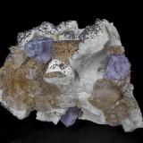 Fluorite, Quartz, Albite, ChloriteBorów III Quarry, Borów (Bohrauseifersdorf), &#346;widnica District, Lower Silesia, Poland10.1 x 7.6 cm (Author: am mizunaka)