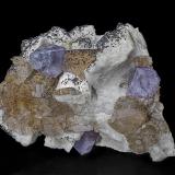 Fluorite, Quartz, Albite, Chlorite<br />Borów III Quarry, Borów (Bohrauseifersdorf), Świdnica District, Lower Silesia, Poland<br />10.1 x 7.6 cm<br /> (Author: am mizunaka)