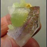 Quartz and Prehnite<br />Goboboseb Mountains, Brandberg area, Erongo Region, Namibia<br />35 x 32 x 27 mm<br /> (Author: Pierre Joubert)