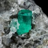 Beryl (variety emerald), Pyrite, Calcite, Dolomite<br />Coscuez mining district, Municipio San Pablo de Borbur, Western Emerald Belt, Boyacá Department, Colombia<br />29x52x29mm, xl=8x4.5mm<br /> (Author: Fiebre Verde)