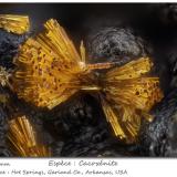 Cacoxenite<br />Hot Springs, Garland County, Arkansas, USA<br />fov 1 mm<br /> (Author: ploum)