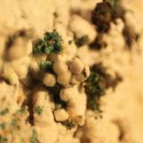 Malachite and Aragonite<br />Reformada Mine, El Pinar de Bédar, Bédar, Comarca Levante Almeriense, Almería, Andalusia, Spain<br />FOV 7 mm<br /> (Author: franjungle)