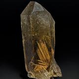 Quartz (variety smoky quartz), Rutile<br />Cascavel, Paraná, Brazil<br />12.5 x 5.6 cm<br /> (Author: am mizunaka)