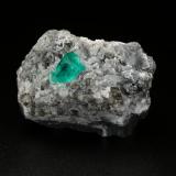 Beryl (variety emerald), Calcite<br />Muzo mining district, Western Emerald Belt, Boyacá Department, Colombia<br />37x19x24mm, xl=9x6mm<br /> (Author: Fiebre Verde)