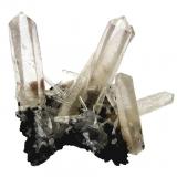 Quartz, Hematite<br />Jinlong Hill, Longchuan, Heyuan Prefecture, Guangdong Province, China<br />Specimen size 10 cm, largest quartz crystal 7 cm<br /> (Author: Tobi)