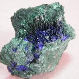 Azurite and Malachite<br />Tsumeb Mine, Tsumeb, Otjikoto Region, Namibia<br />66mm x 54mm x 41mm<br /> (Author: Heimo Hellwig)