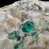 Beryl (variety emerald), Calcite, Quartz, Fluorite<br />Peñas Blancas Mine, Municipio San Pablo de Borbur, Western Emerald Belt, Boyacá Department, Colombia<br />100x61x65mm, main xls=7 & 7mm<br /> (Author: Fiebre Verde)