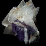 Fluorita y Barita.<br />Debdou (Dabdou), Provincia Taourirt, Región Oriental, Marruecos<br />80x65 mm.<br /> (Autor: Jesus Franquesa Baucells)