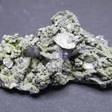 Mottramite and Cerussite<br />Tsumeb Mine, Tsumeb, Otjikoto Region, Namibia<br />51mm x 32mm x 25mm<br /> (Author: Heimo Hellwig)