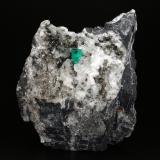 Beryl (variety emerald), Pyrite, Calcite, Dolomite<br />Coscuez mining district, Municipio San Pablo de Borbur, Western Emerald Belt, Boyacá Department, Colombia<br />75x86x58mm, xl=9x6mm<br /> (Author: Fiebre Verde)