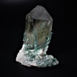 Quartz, Elbaite (Tourmaline Group) variety indicolite<br />Pirineus Mine, Monte Belo, Itinga, Vale do Jequitinhonha, Minas Gerais, Brazil<br />160 mm x 135 mm x 115 mm<br /> (Author: Don Lum)