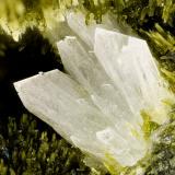 Laumontite with Epidote<br />Kapaa Quarries, Kailua, Oahu Island, Honolulu County, Hawaii, USA<br />FOV = 3.4 mm<br /> (Author: Doug)