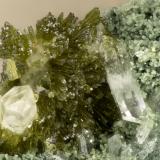 Epidote<br />Kapaa Quarries, Kailua, Oahu Island, Honolulu County, Hawaii, USA<br />FOV = 2.4 mm<br /> (Author: Doug)