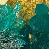 Pseudomalachite<br />Unnamed prospect, Golconda, Golconda District, Humboldt County, Nevada, USA<br />FOV = 1.5 mm<br /> (Author: Doug)