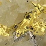 Gold<br />Harrison Gold Mine, Bear Mountain, Harrison Lake, Chilliwack, Regional District Fraser Valley, British Columbia, Canada<br />FOV = 1.7 mm<br /> (Author: Doug)