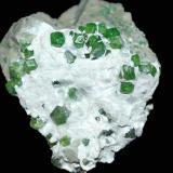 Andradita (variedad demantoide) (Grupo Granate)<br />Mina Jeffrey, Asbestos, Les Sources RCM, Estrie, Québec, Canadá<br />4,3 x 3,8 cm.<br /> (Autor: Xavier Bordas)