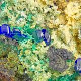 Azurite<br />Touissit, Touissit District, Jerada Province, Oriental Region, Morocco<br />FOV = 4.0 mm<br /> (Author: Doug)