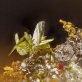 Fornacite<br />Bob Montgomery Claim Group, Peloncillo Mountains, Granite Gap, San Simon District, Hidalgo County, New Mexico, USA<br />FOV = 0.7 mm<br /> (Author: Doug)