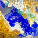 Linarite<br />Cwmdaren Mine, Pen-bont Rhydybeddau, Trefeirig, Ceredigion, Wales / United Kingdom<br />FOV = 4.0 mm<br /> (Author: Doug)
