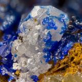 Cerussite, Linarite<br />Ward Mine, Ward District, White Pine County, Nevada, USA<br />FOV = 3.5mm<br /> (Author: Doug)