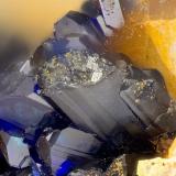 Azurite<br />Friedrichssegen Mine, Frücht, Bad Ems District, Lahn Valley, Rhineland-Palatinate/Rheinland-Pfalz, Germany<br />FOV = 1.3 mm<br /> (Author: Doug)