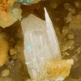 Cerussite<br />Friedrichssegen Mine, Frücht, Bad Ems District, Lahn Valley, Rhineland-Palatinate/Rheinland-Pfalz, Germany<br />FOV = 3.2 mm<br /> (Author: Doug)