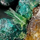 Libethenite, Pseudomalachite<br />Douglas Hill Mine, Singatse Range, Yerington District, Lyon County, Nevada, USA<br />FOV = 2.7 mm<br /> (Author: Doug)