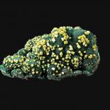 Piromorfita, Malaquita<br />Brown's cielo abierto, Rum Jungle, Batchelor, Condado Coomalie, Territorio del Norte, Australia<br />6,3 x 4,8 cm.<br /> (Autor: Xavier Bordas)