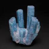 Elbaite (variety cuprian elbaite), Quartz<br />Batalha Mine, São José da Batalha, Salgadinho, Borborema, Paraíba, Brazil<br />4.9 x 6.4 cm<br /> (Author: am mizunaka)