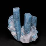 Elbaite (variety cuprian elbaite), Quartz<br />Batalha Mine, São José da Batalha, Salgadinho, Borborema, Paraíba, Brazil<br />4.9 x 6.4 cm<br /> (Author: am mizunaka)