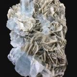 Berilo (variedad aguamarina), Moscovita<br />Chumar Bakhoor, Valle Hunza, Distrito Nagar, Gilgit-Baltistan (Áreas del Norte), Paquistán<br />10,4 x 6,7 cm<br /> (Autor: Xavier Bordas)