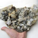 Quartz, Pyrite, Dolomite, Calcite<br />Cavnic Mine, Cavnic mining area, Cavnic, Maramures, Romania<br />Specimen size 25 cm<br /> (Author: Tobi)