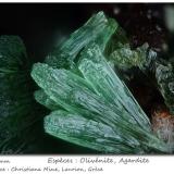 Olivenite and AgarditeChristiana Mine, Kamariza Mines, Agios Konstantinos, Lavrion Mining District, Attikí (Attica) Prefecture, Greecefov 2.0 mm (Author: ploum)