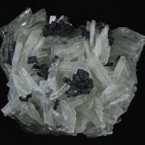 Baryte with Stibnite<br />Baiut, Maramures, Romania<br />60 x 50 x 30 mm<br /> (Author: Rob Schnerr)